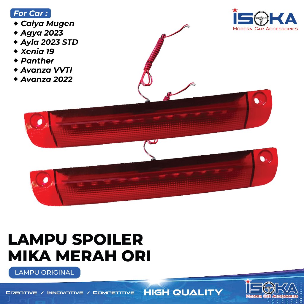 Lampu Spoiler Universal Mobil Calya Sigra Mugen Agya Ayla 2023 Avanza Xenia Panther 1 Pcs Sporty