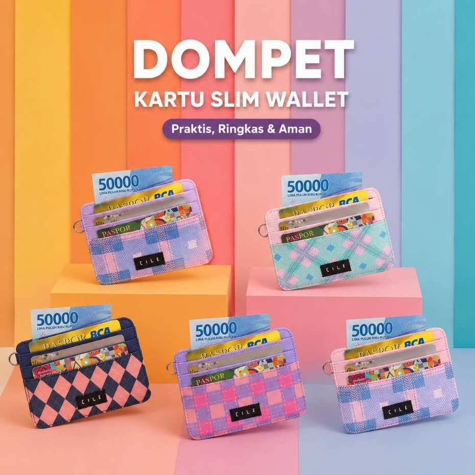 Dompet Kartu Atm dan Uang Mini Card Holder Wallet Tipis Pria Wanita - DSWV