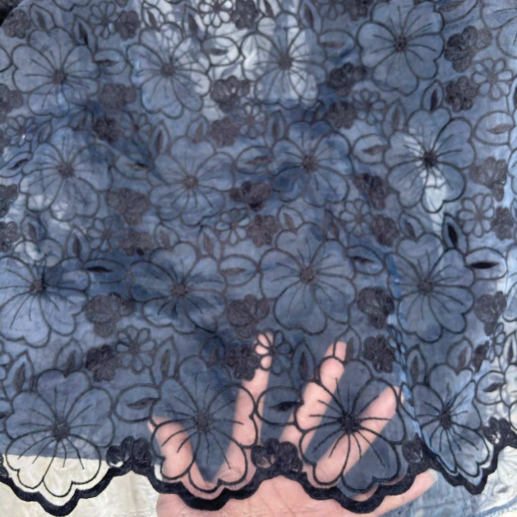 Organza Bordir ~ Bahan Organza Bordir Premium ~ Bahan Meteran Organza Bordir