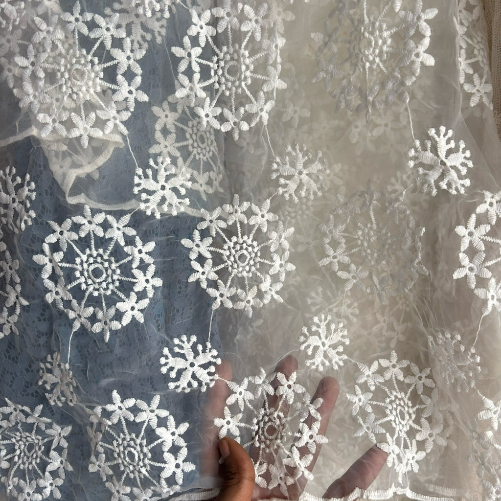 Bahan Organza Bordir ~ Organza Bordir Mewah ~ Bahan Meteran Organza Bordir