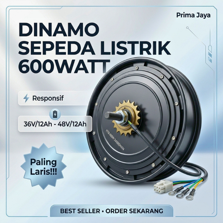 Dinamo Sepeda Listrik 600W Original 36V 48V Universal Cocok Selis Uwinfly Responsif | Dinamo E Bike 