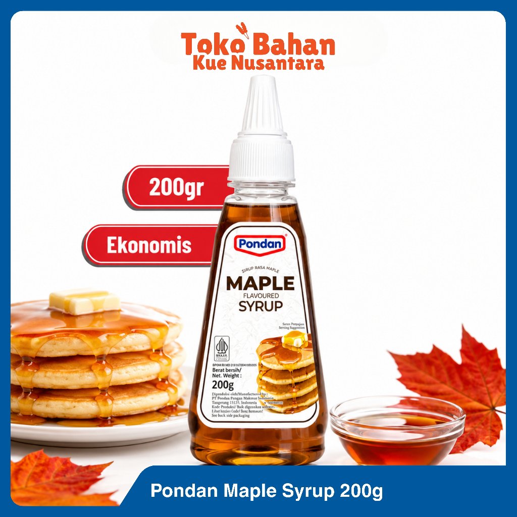 Sirup Maple Pondan 200gr | Maple Syrup untuk Pancake Waffle dan Dessert