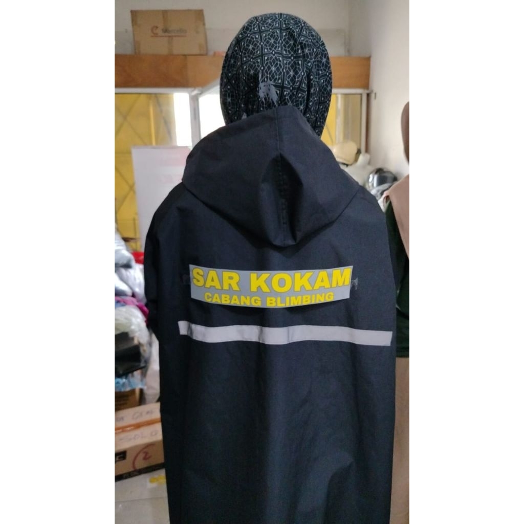 Sablon jas hujan azzam raincoat