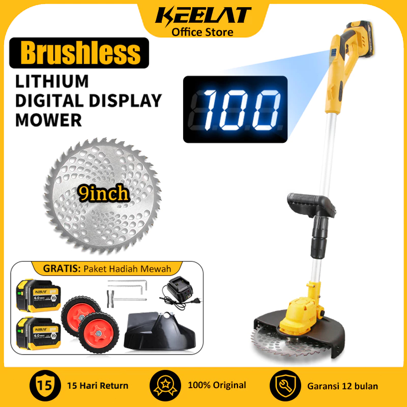 KEELAT KLM006 Brushless Lawn Mower 20V Telescopic Battery Lawn Mower Cordless Lawn Mower Electric La