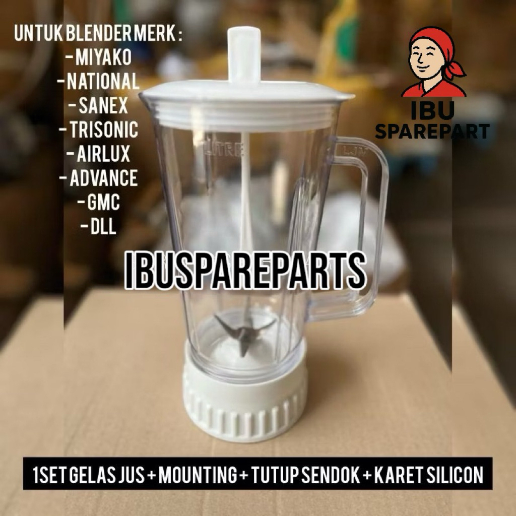 GELAS SET BLENDER JUS MIYAKO LAMA PUTIH / GELAS SET BLENDER JUS MIYAKO BL 101 / GELAS SET JUS YASAKA