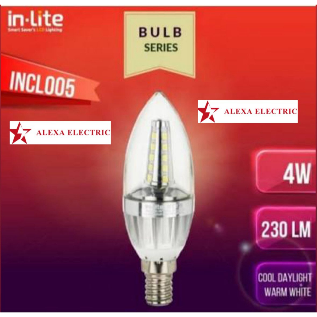 LED CANDLE / FILAMEN 4WATT FITTING E14 / E27 (IN-LITE)