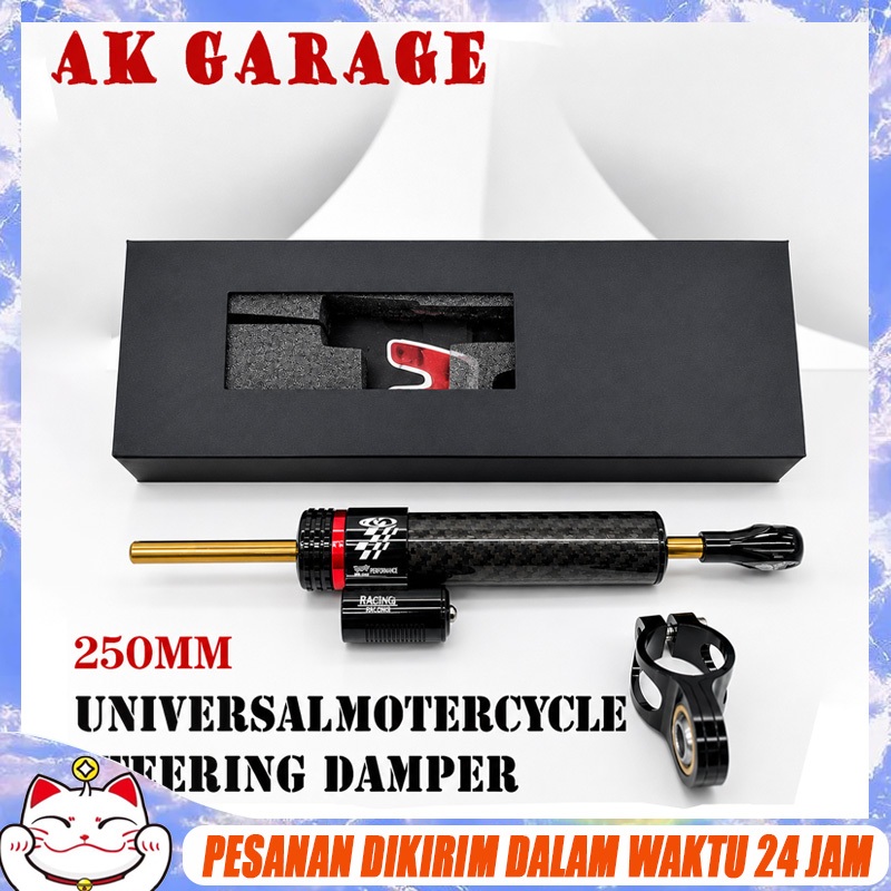 Stabilizer Matris Carbon Pendek  Short 250mm 16 Klik Aktif  Silver Stang Atas Steering Dumper untuk 