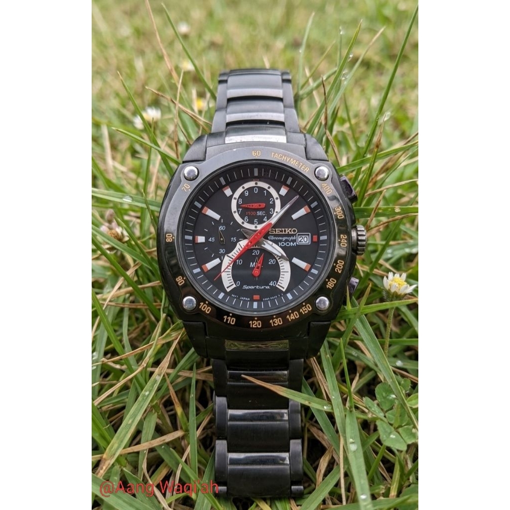 Seiko sportura men's black watch original second