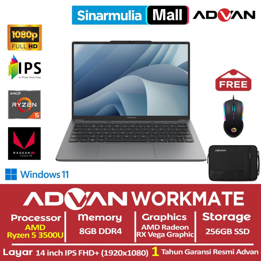 Advan Workmate Ryzen 5 3500U 256GB SSD 8GB IPS Win11