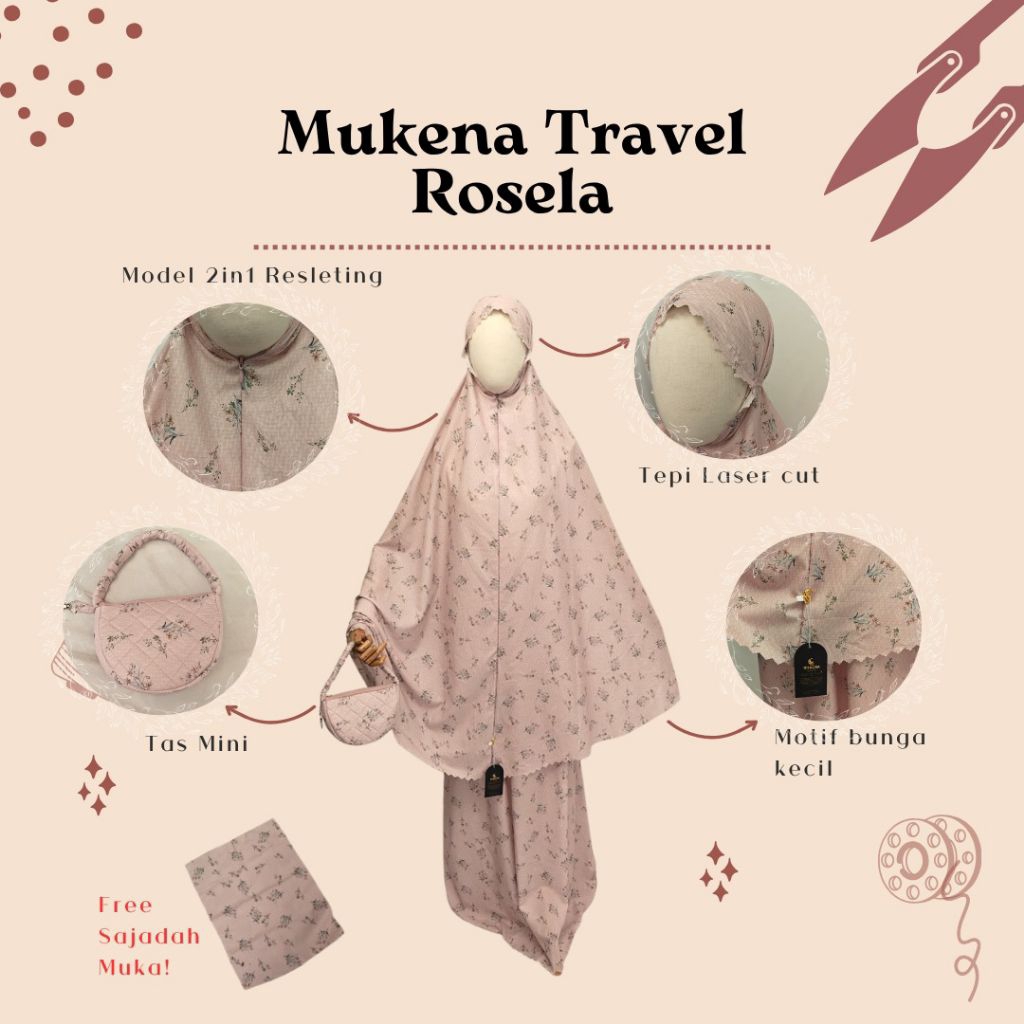 Mukena Travel Mini Praktis | Mukena Lipat Tas Mini | Mukena Traveling Premium