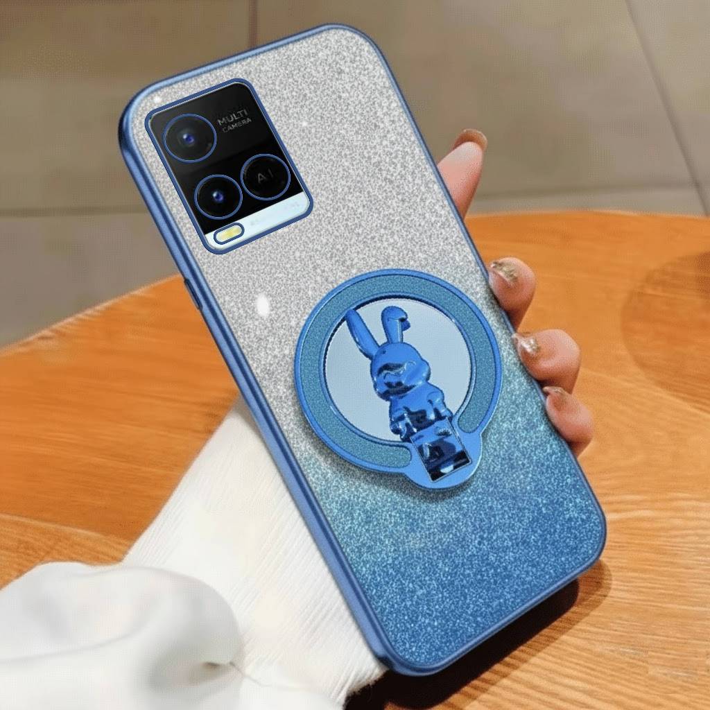 Soft Case Vivo Y21 Y21a Y21s Y21T Y33s Y33T Casing Glitter Blink Blink Ring Bunny Miror