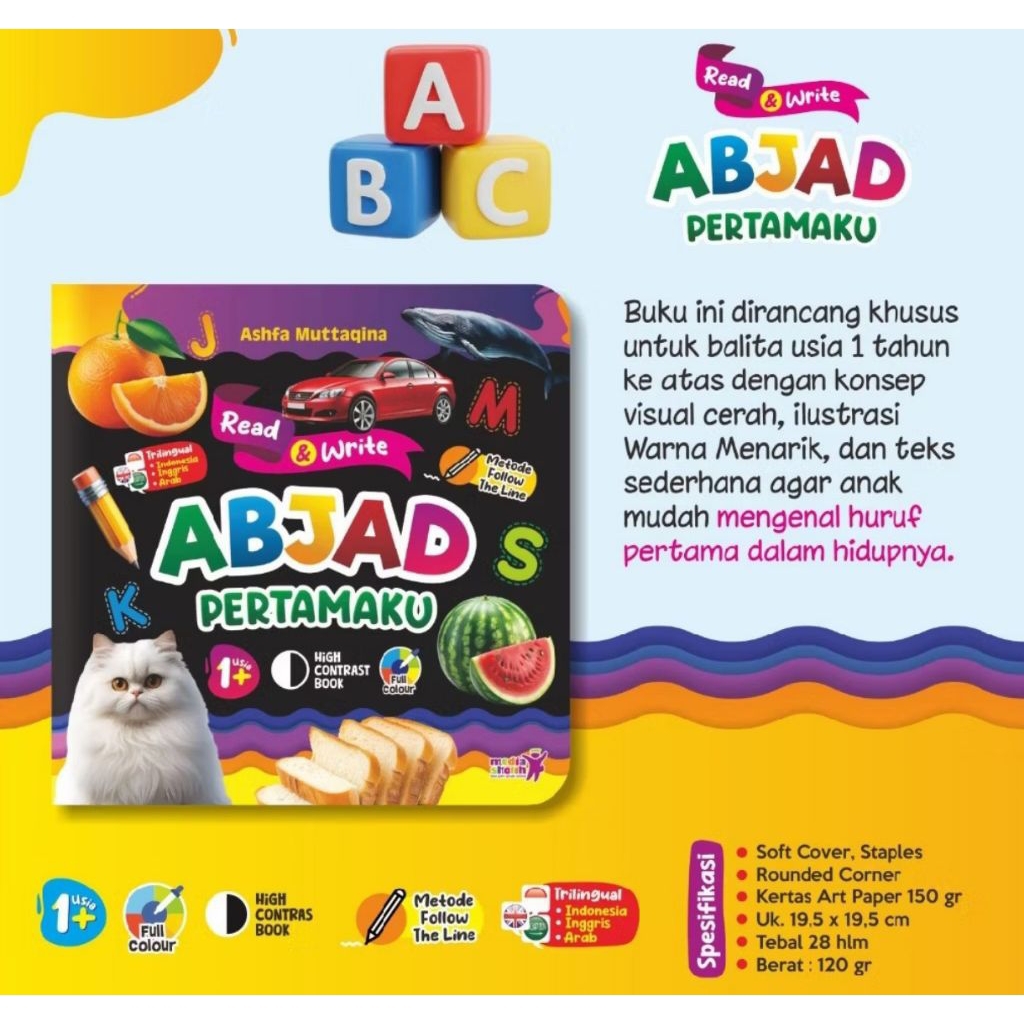 Buku edukasi anak abjad pertamaku full colour