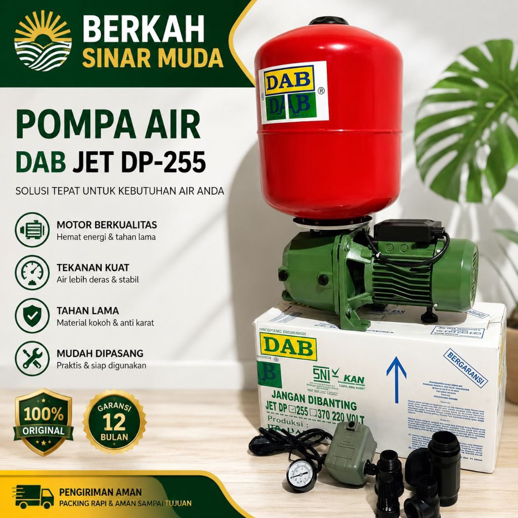 DAB Pompa Air JET PUMP OTOMATIS DAB TIPE DP-370 S 370W Italy 40M Hisap 40M Dorong 1.1/4" Hisap 1" Te