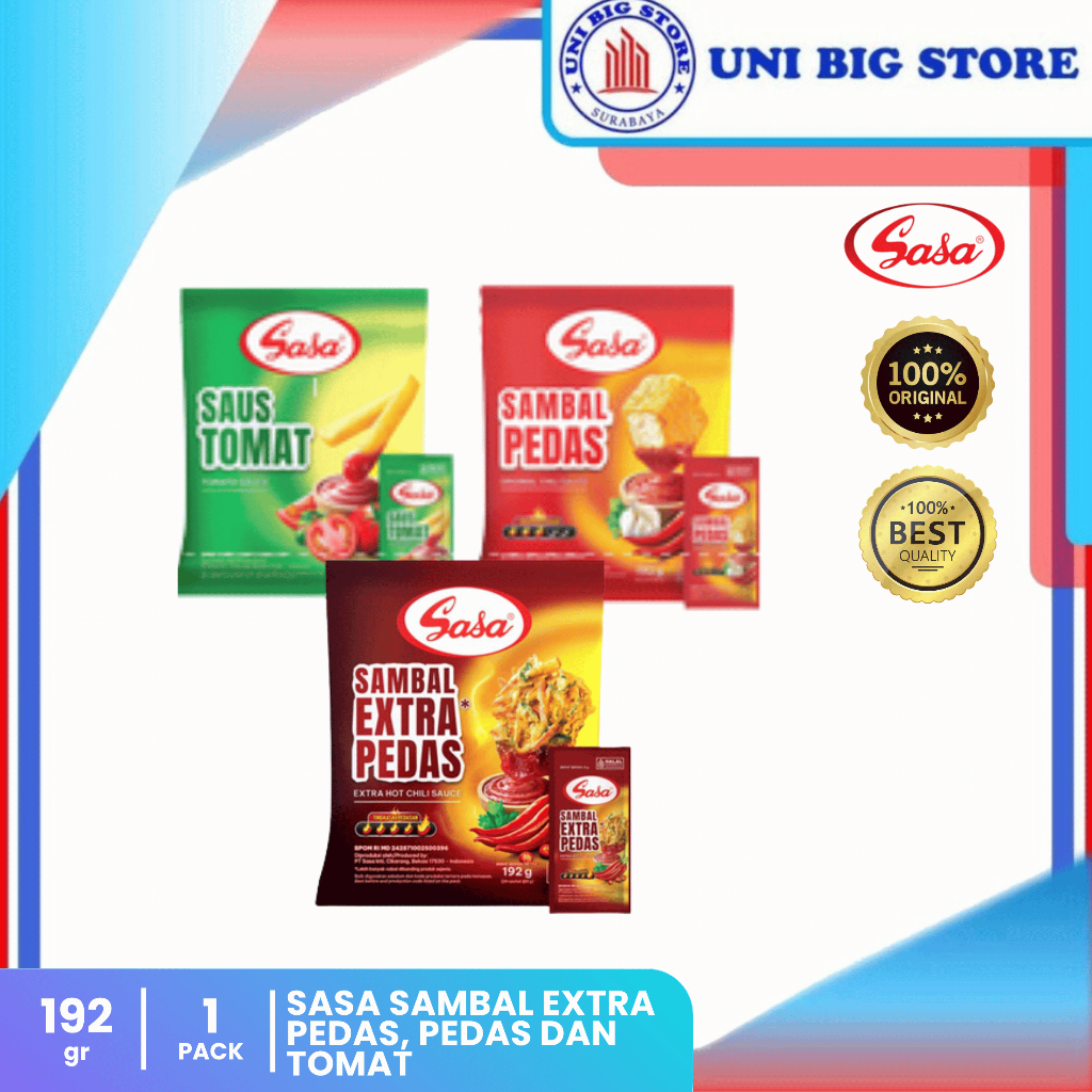 SASA Saus Tomat - Sambal Extra Pedas - Sambal Asli Saos 24 Sachet