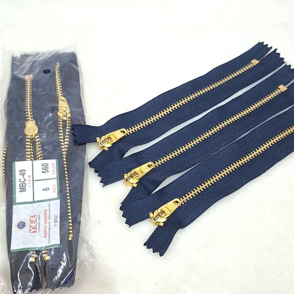 12pcs Resleting Jeans 6in Yee / Zipper Jeans Yee 6in / Sleting Celana Jeans panjang 6in Merk Yee
