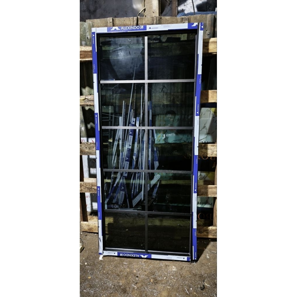 jendela aluminium kaca mat ornaman i alexindo 3 inch  free pecking kayu