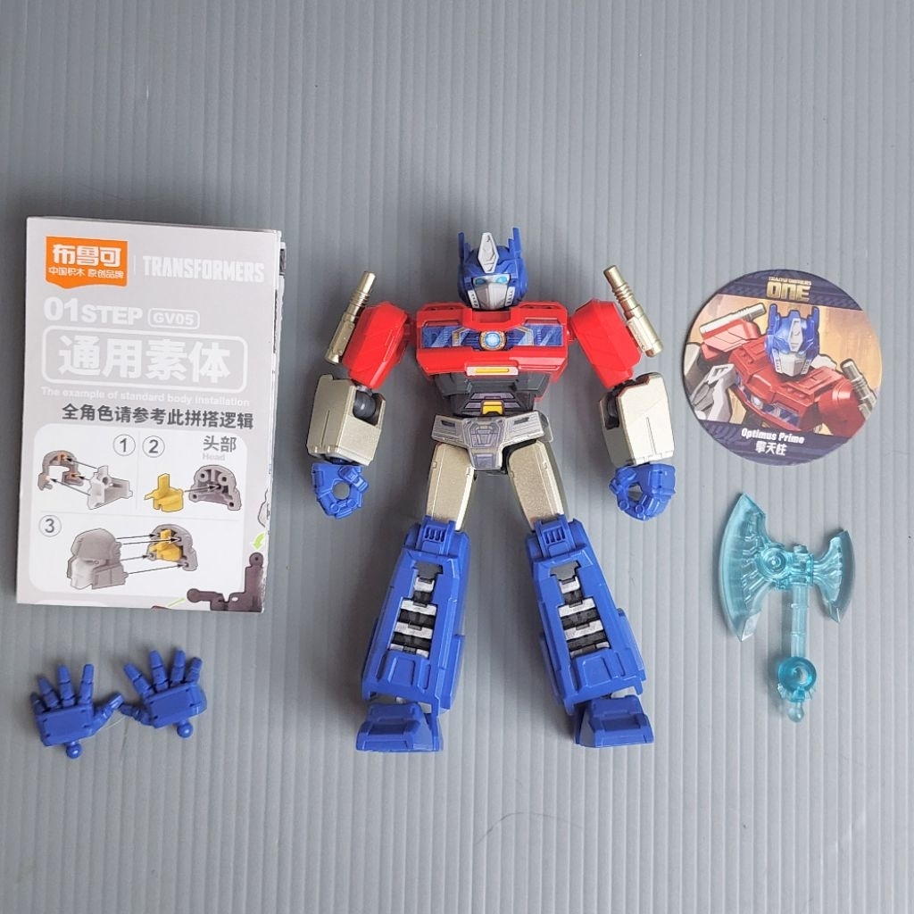 Blokees Model Kit TRANSFORMERS GV05 ONE OPTIMUS PRIME Kondisi Sudah Dirakit Baik Mulus Lengkap Card 