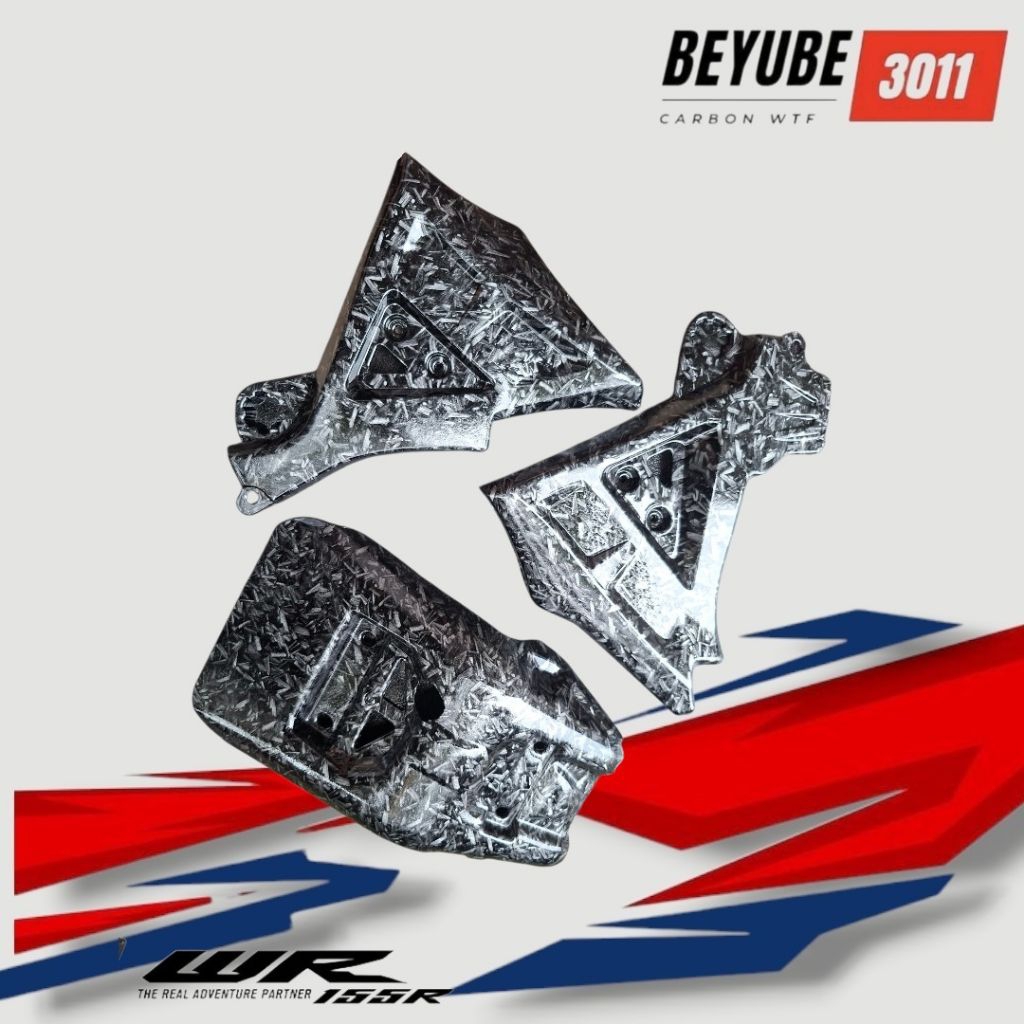 Yamaha WR155 Cover mesin bawah rangka " 2 pcs " Cover Pelindung Rangka & Pelindung Lumpur Carbon  FO