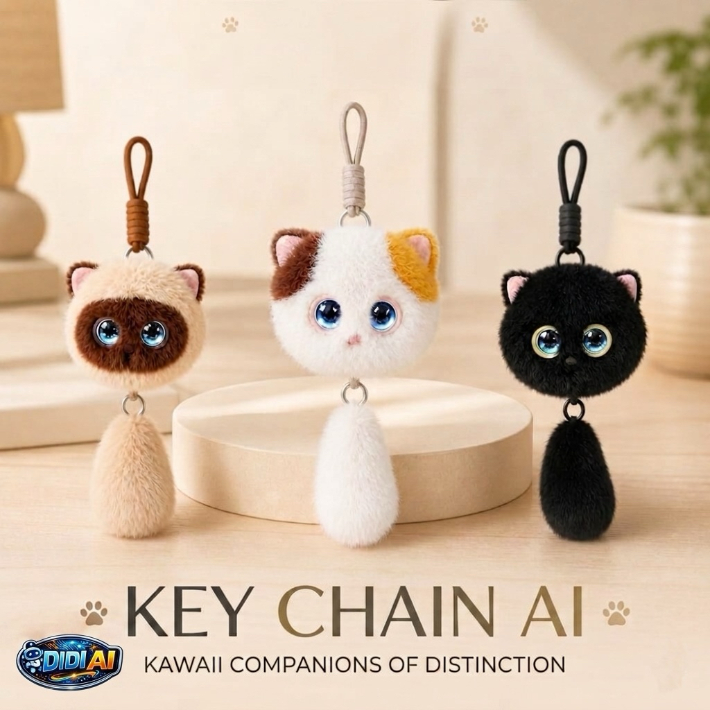 DIDI AI - Gantungan Kunci | Robot Pendamping Peri Kucing AI | Gantungan Tas | Robot Peliharaan Kucin
