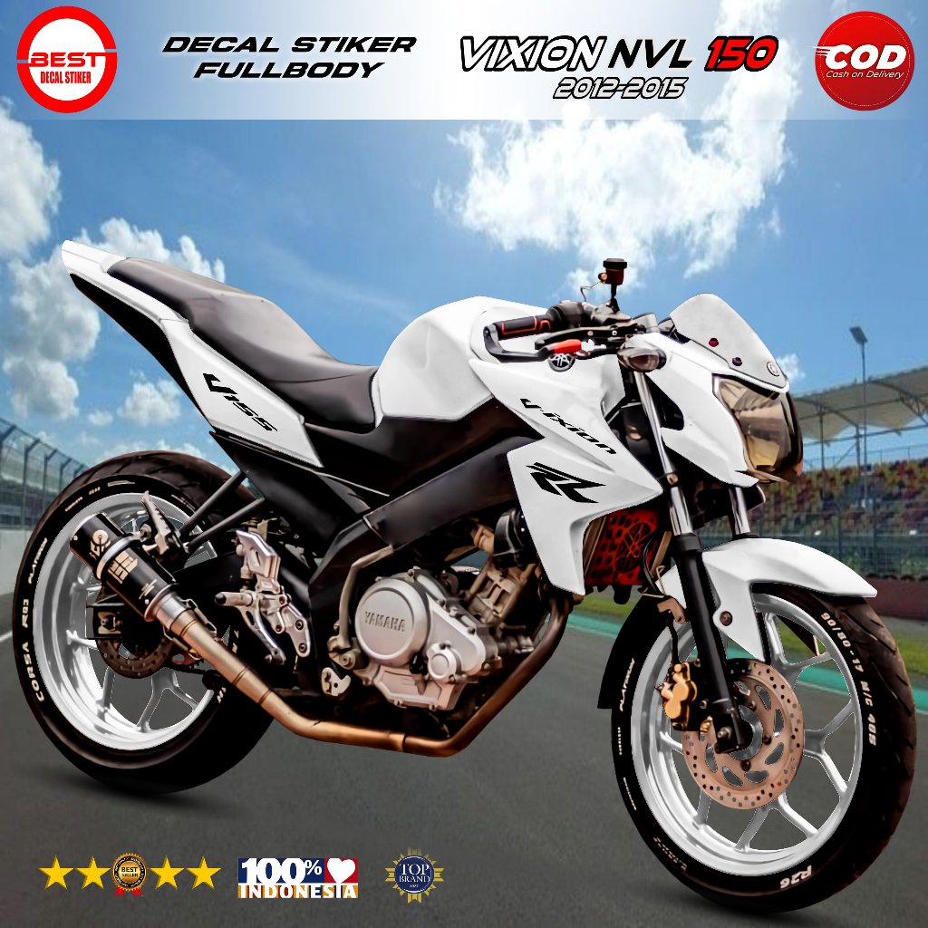 Decal Vixion New Full Body Decal Vixion NVL Full Body Stiker Vixion NVL Full Body Putih Racing