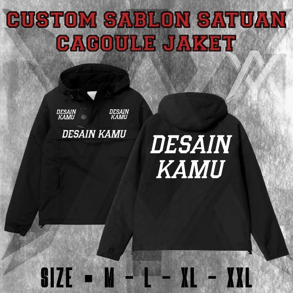 CUSTOM JAKET CAGOULE SABLON SATUAN | Jaket Cagoule | Jaket Custom Sablon | Jaket Doremon