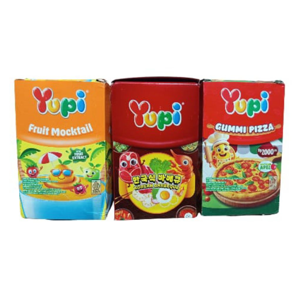 Yupi Korean Barbeque, Gummy Pizza, Fruit Mocktail