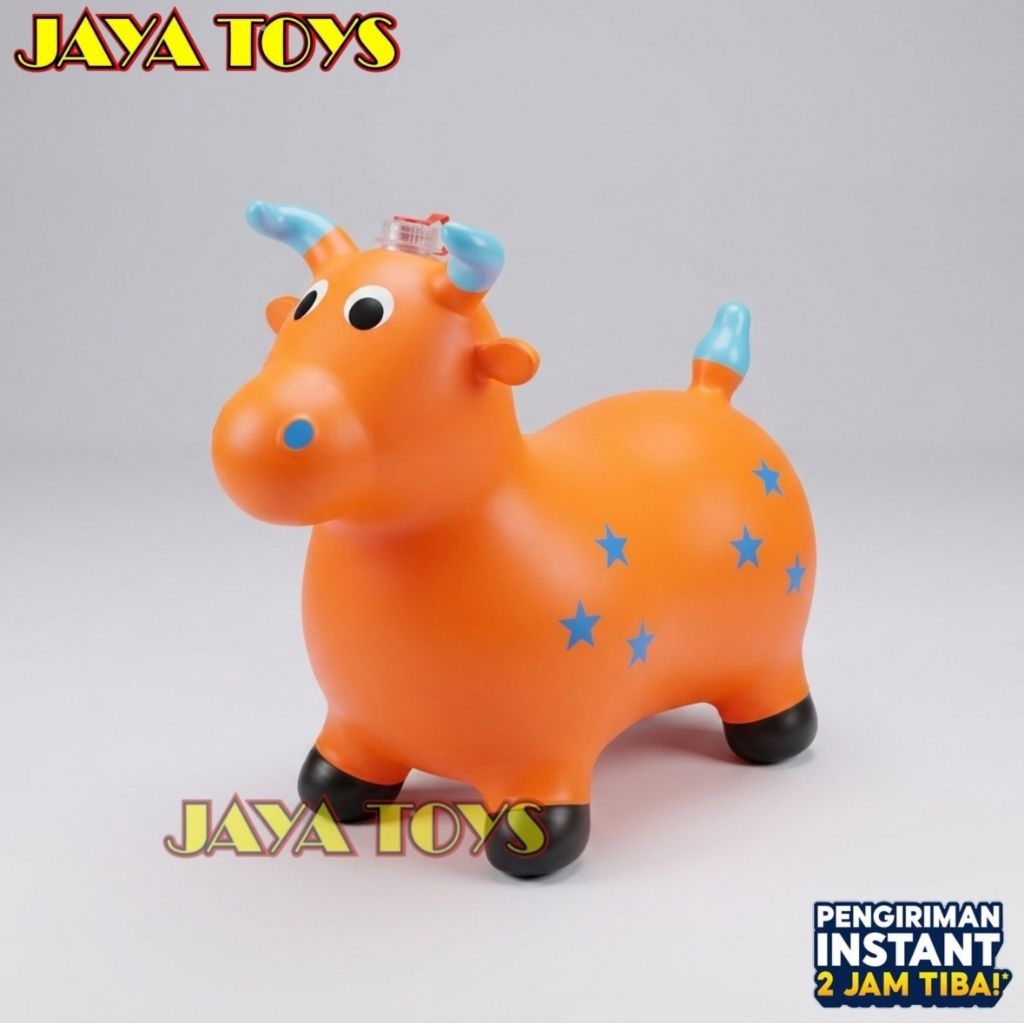 Mainan Kuda-kudaan Anak Bouncing Animal Karet / Bola Lompat Anak Karakter Sapi Lucu