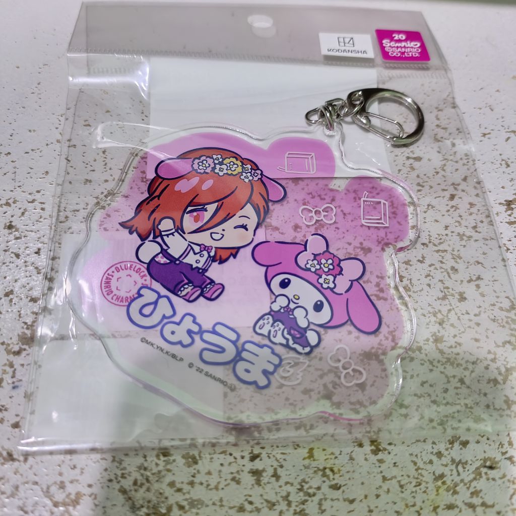 Keychain acrylic chigiri blue lock colab sanrio Melody