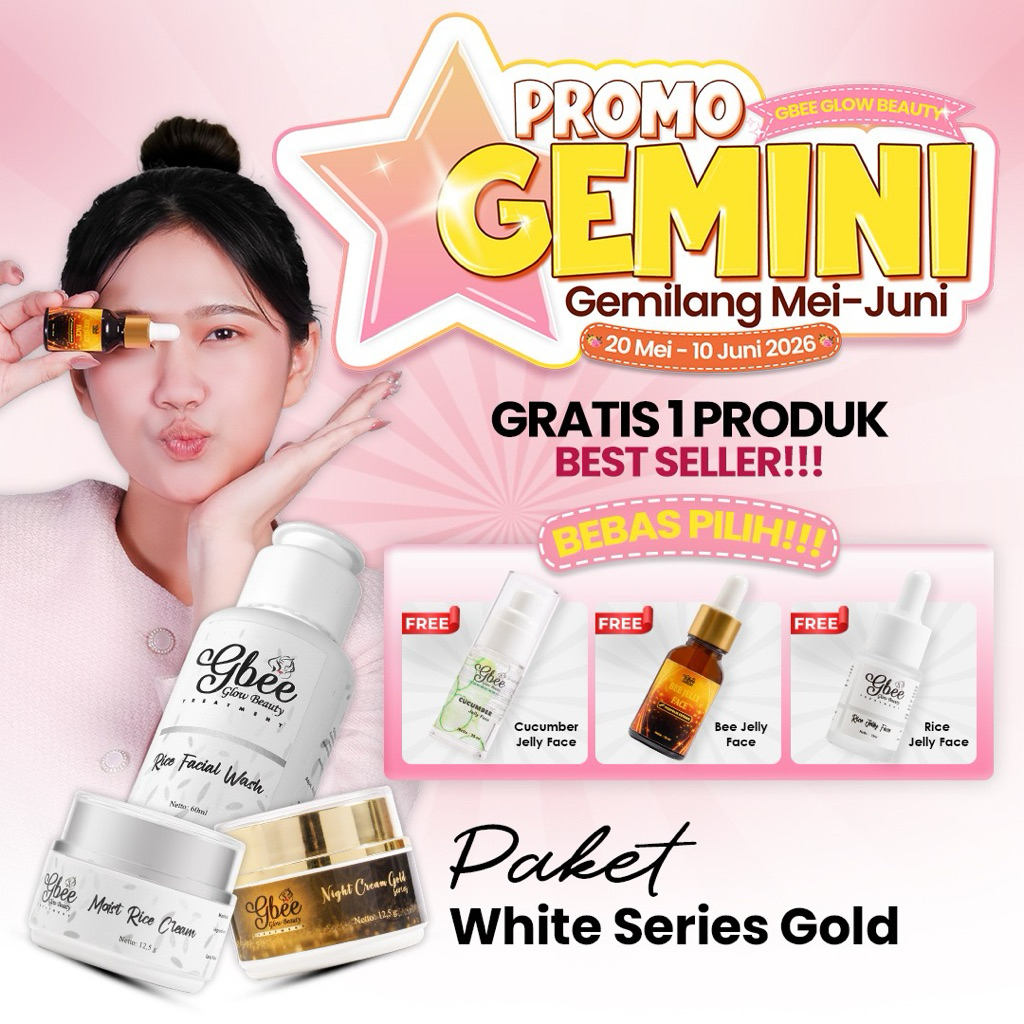 GBEE GLOW BEAUTY Paket White Series Gold/Gbee Glow Beauty/Skincare viral