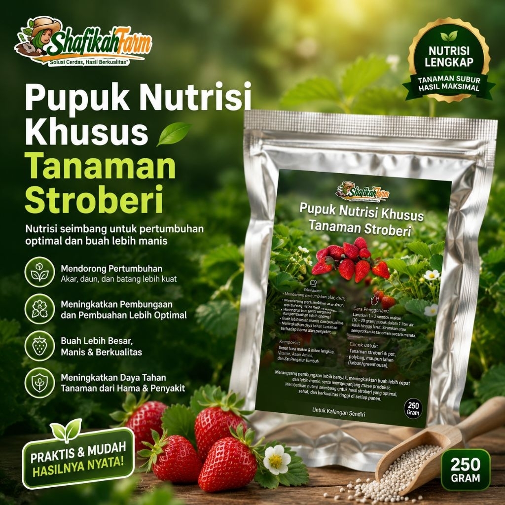 Pupuk Organik Stroberi Menutrisi Tanaman Lengkap Meningkatkan Kualitas Warna Rasa Buah SuburinAja Ke