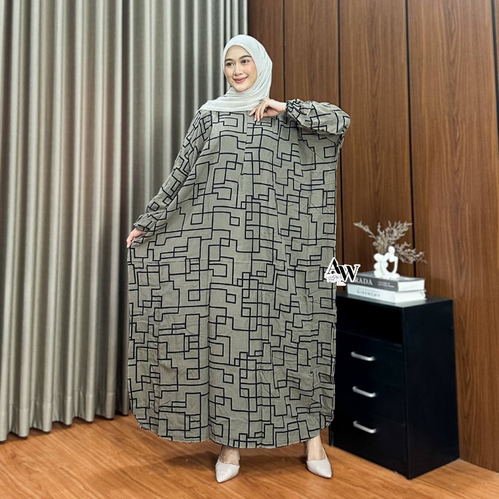 Noura Kaftan Rayon Premium by Batik A W Homedress Abaya Kaftan Batik Simple Nyaman Adem Busui Ld 170