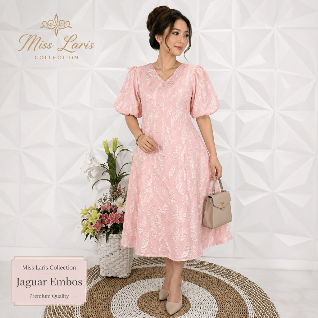 Miss Laris Dress Jacquard Jaguar emboss Premium