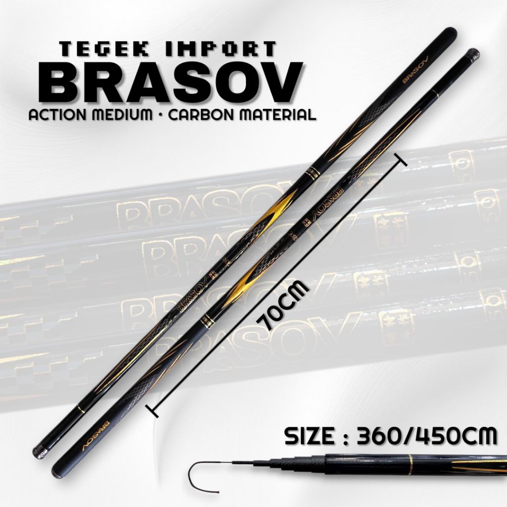 Joran Tegek Import BRASOV Carbon Ruas Panjang Action Medium, 360 450cm