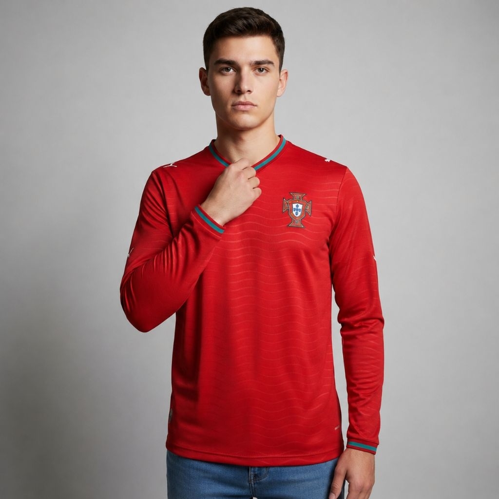 Jersey Portugal Longsleeve Home World Cup 2026 Grade Original - Jersey Portugal Piala Dunia Terbaru 