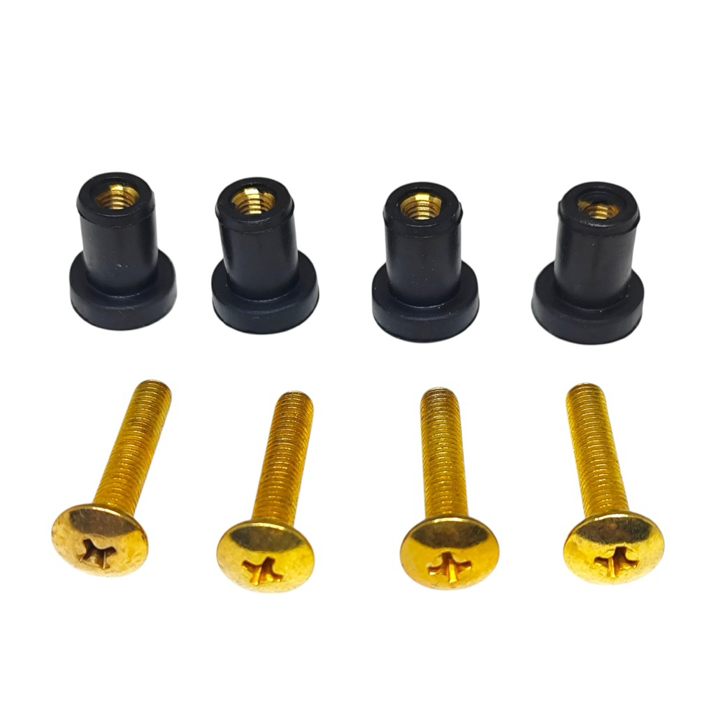 Baut Visor Baut Stainless Gold & Mur Karet Visor Motor Nmax Old/Nmax New/Lexi/Aerox/Xride