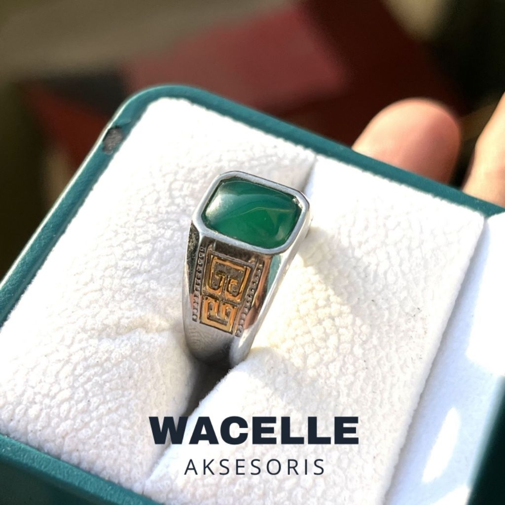 CINCIN BATU AKIK BACAN TAIWAN KOTAK MEWAH ELEGAN