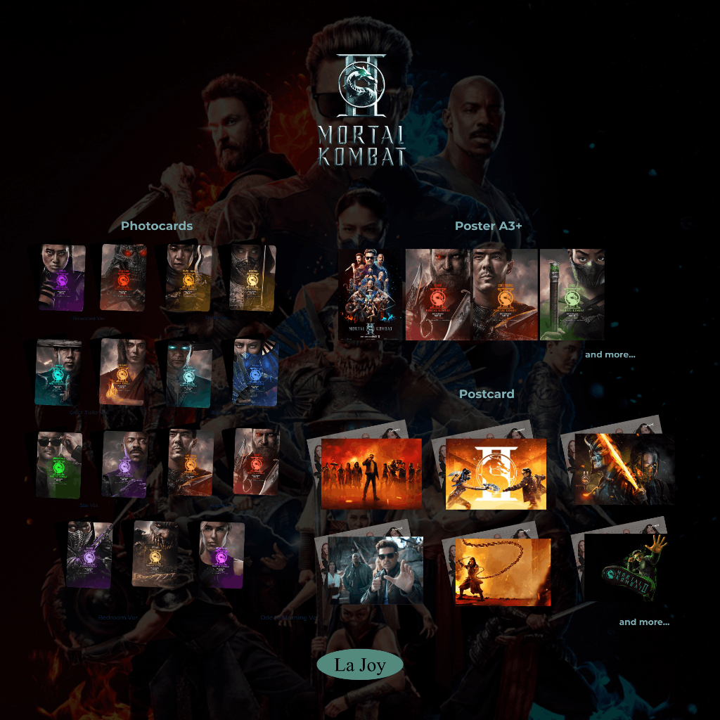Poster Photocard Postcard 'MORTAL KOMBAT 2' Unofficial | Kitana Johnny Cage Shao Kahn Jade Sonya Bla