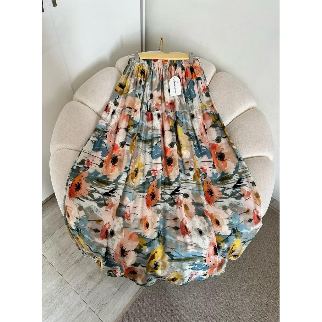 ROK FLORAL WANITA MOTIF BUNGA KEKINIAN by : nl_fashion