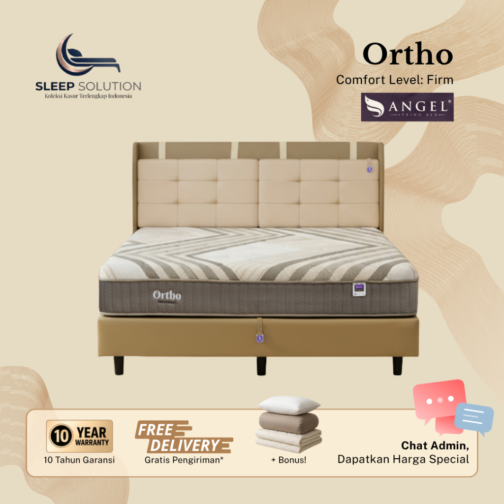 ANGEL ORTHO I Kasur Spring Bed | Matras Premium | 100x200, 120x200, 160x200, 180x200, 200x200
