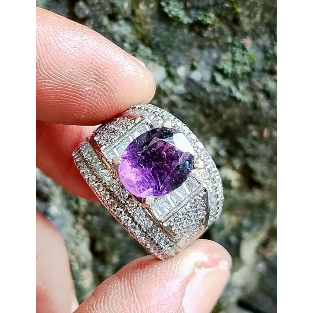 batu cincin kecubung amethys+memo