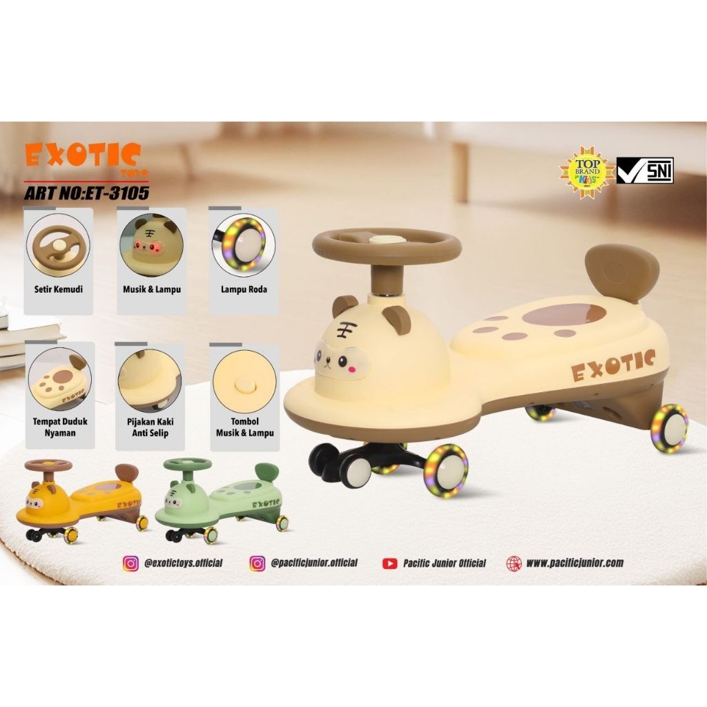 Mainan Anak Swing Car Exotic model Kuromi ET 3103 dan ET 3105 Model Pesawat