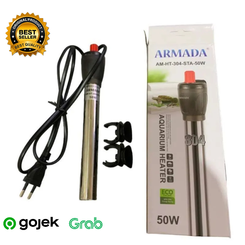 pemanas air kolam aquarium heater stainless heater aquarium pemanas aquarium ARMADA ht-50watt, ht-75