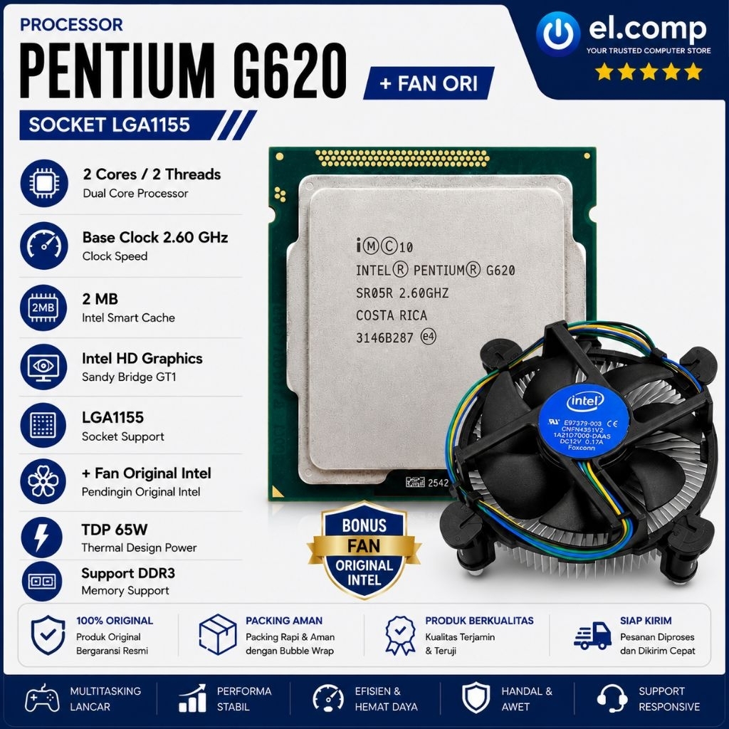 PROCESSOR INTEL G620 + FAN INTEL LGA 1155