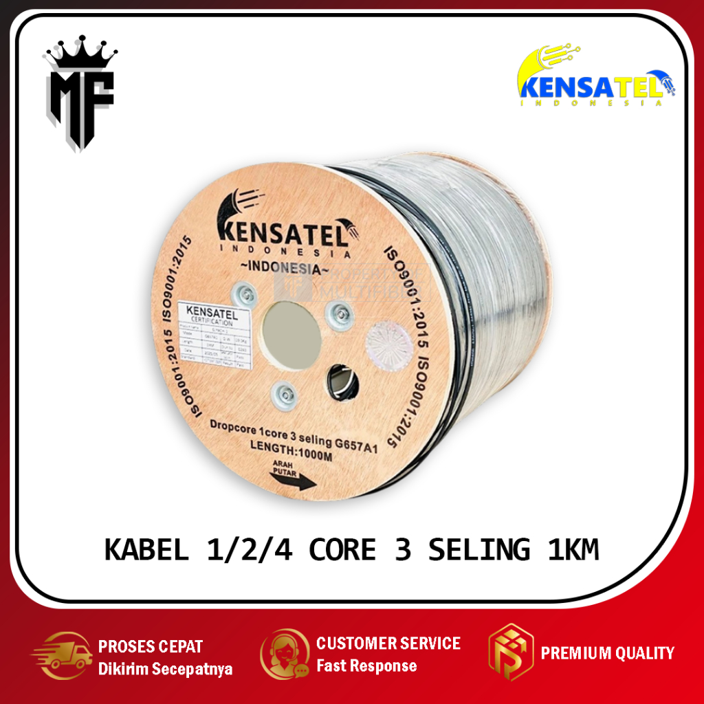 KABEL FIBER OPTIK 1/2/4 CORE 3 SELING KENSATEL 1000M