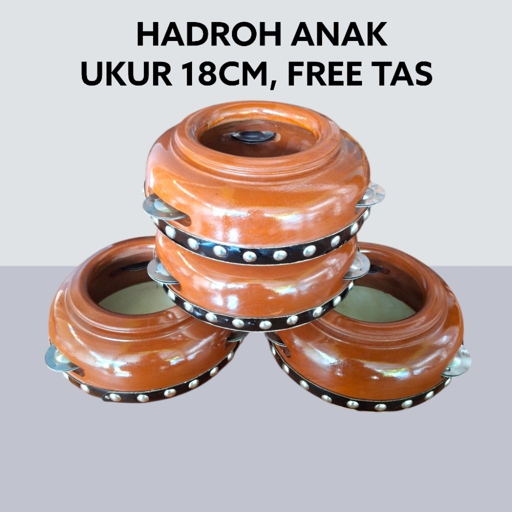 Rebana Hadroh Anak  Rebana Hadroh Natural Size 18 Cm