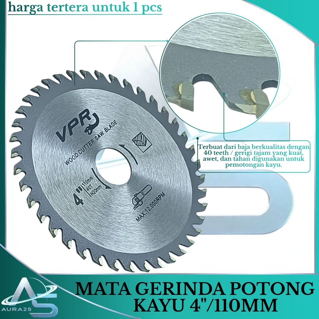 Mata Gerinda VPR Potong Kayu 4 Inch/Mata Gergaji Gerinda Potong/Mata Pisau Potong Gerinda VPR
