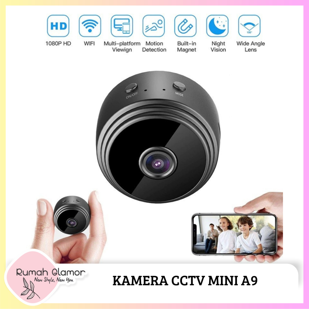 CCTV Mini Tersembunyi Tanpa Kabel Micro Kamera V380 Kecil Smart Ip Kamera Wireless A9 Mini Camera Wi