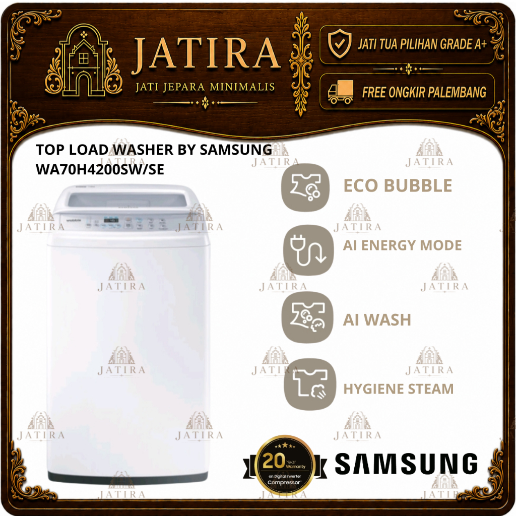 Mesin Cuci Top Load SAMSUNG WA70H4200SW/SE | Mesin Cuci Samsung Murah Palembang | Elektronik Murah P
