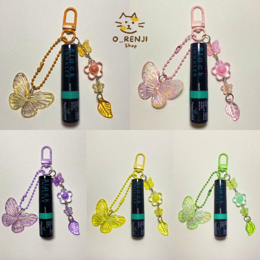 [Ready Stock] Jompo Keychain Inhaler Peppermint Black - Inhaler Peppermint Black Thailand - Bag Char