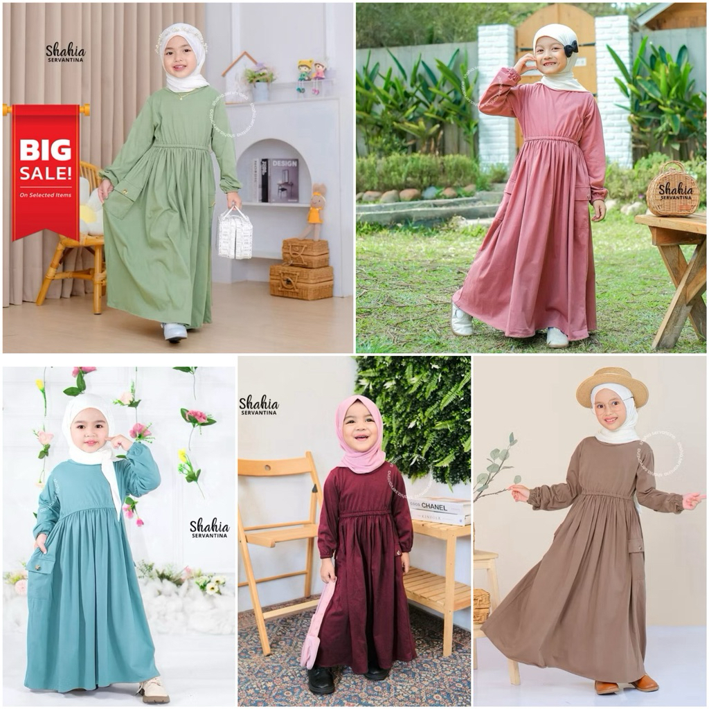 Gamis Anak Perempuan 1-9 Tahun | Laiqa Dress by Shahia Servantina | Baju Muslim Anak Cewek Premium